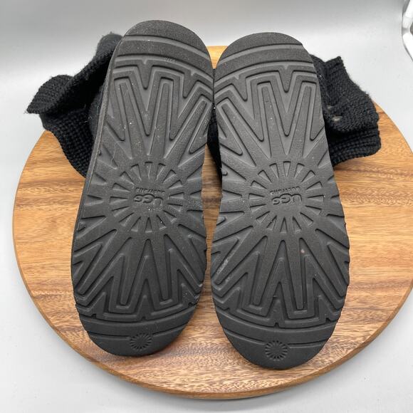 UGG Australia Boots Classic Cardy Womens Size 8 Black Casual Comfort Shoes - Picture 7 of 8